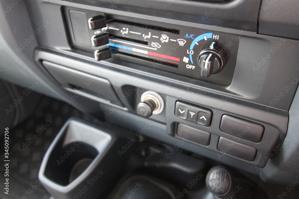Fototapeta premium Rugged 4x4 dashboard with ventilation controls