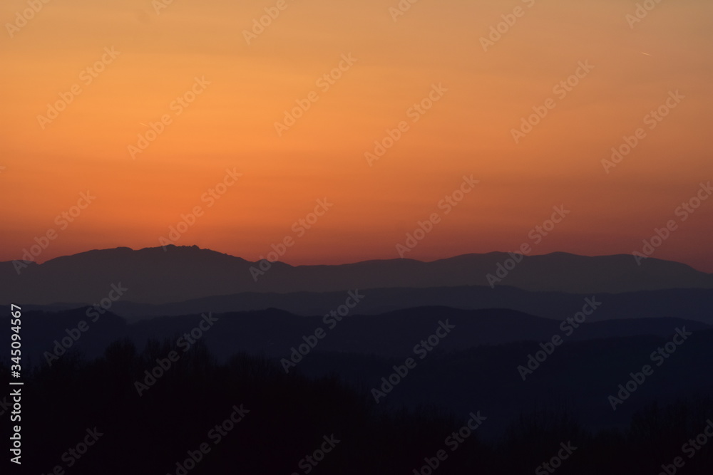 morning sunrise and sunset color sky nature landscape trees
