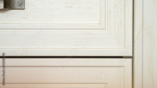 texture. corner of the white kitchen Cabinet