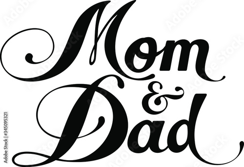 Mom and Dad - custom calligraphy text
