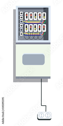 Electrical panel isolated on white background