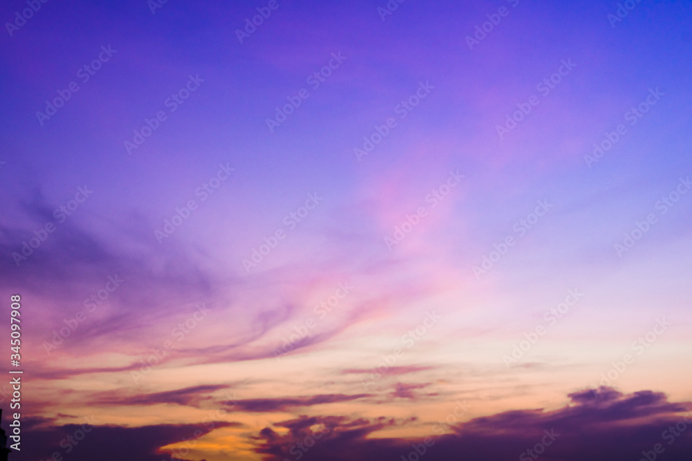 Abstract images of colorful sky at sunset
