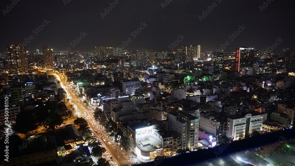 Fototapeta premium skyline of ho chi minh city at night