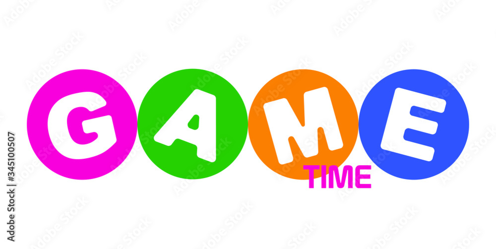 Fototapeta premium Game time with font design.