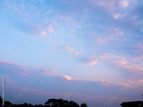 Colourful sky in sunset time. Clouds 