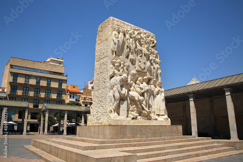 Santa Clara Square or plaza, sculpture tribute to castellon by Llorens Poy, Castellon de la Plana, Valencia Province, Spain. photo