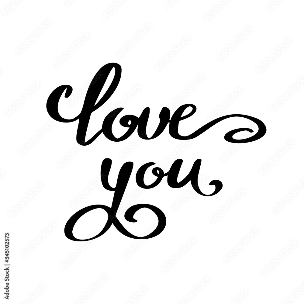 Love you lettering on white background Love you lettering on white background