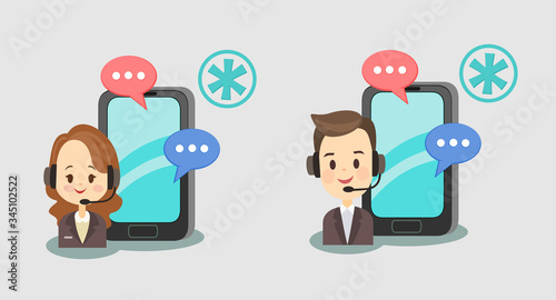 Cartoon Online customer service  vector