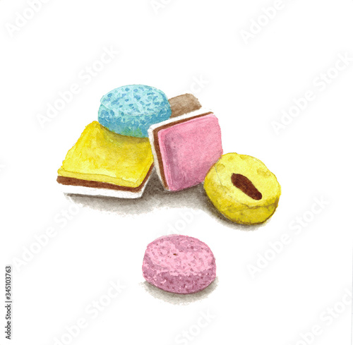 Watercolor licorice allsorts candies