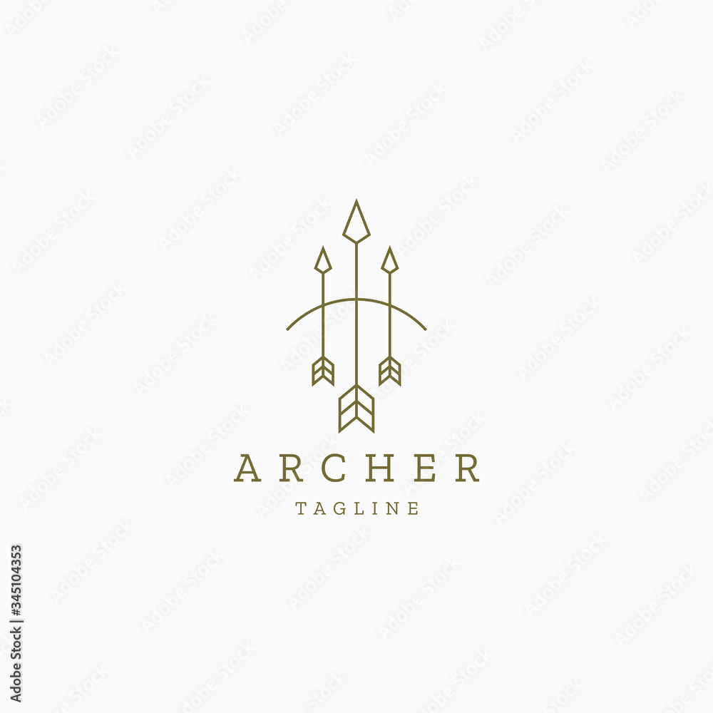 Archer logo design template vector illustration