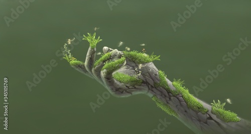 Fototapeta Naklejka Na Ścianę i Meble -  Nature and hope. surreal painting