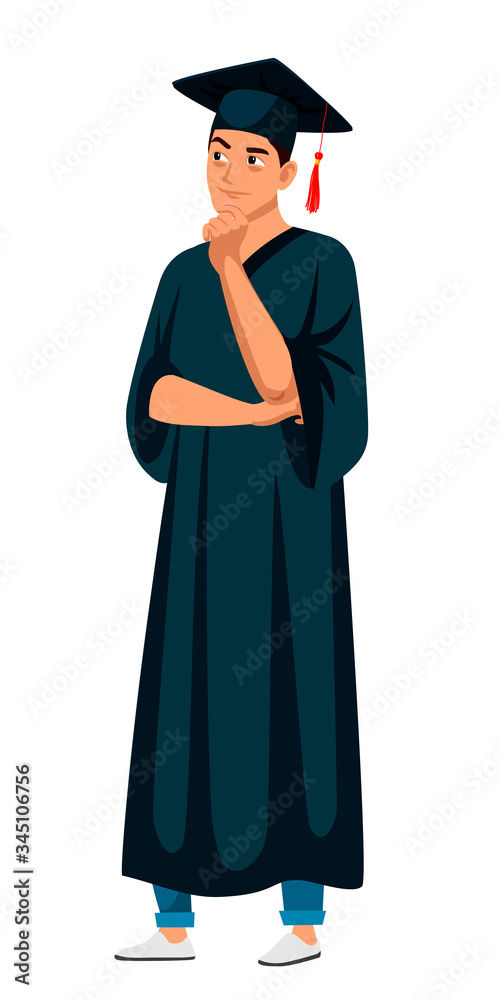 Vector character illustration of graduate chooses profession