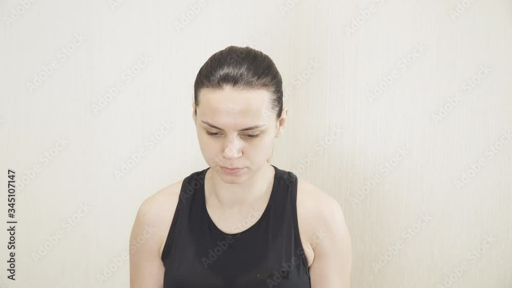 Girl is engaged in fitness at home Girl is engaged in fitness at home