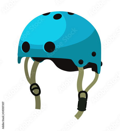 Vector flat illustration of helmet for canoeing, rafting