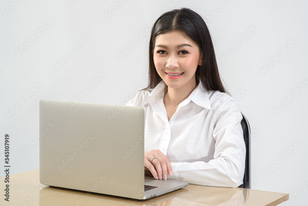 Office workers, company employees are working from home due to the outbreak of the covid virus on white background. Business, online trading concept. Office workers, company employees are working from home due to the outbreak of the covid virus on white background. Business, online trading concept.