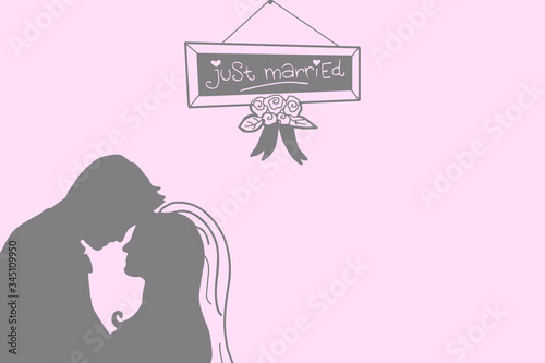 vector illustration of a happy young couple