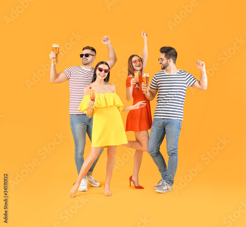 Happy young people with alc...