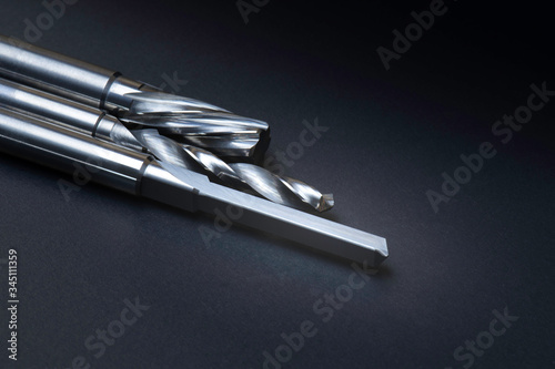 tools special set drill reamer endmill cutting tool. Make catalog, Coating tialn. isolated carbide precision cut. Use with machining center lathe drilling metal cast iron Aluminum metals automotive. photo