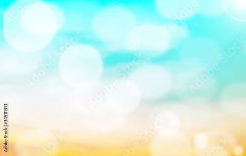 Summer Holiday Concept: Abstract Blurred Light Beach with Autumn Sky Sky Background