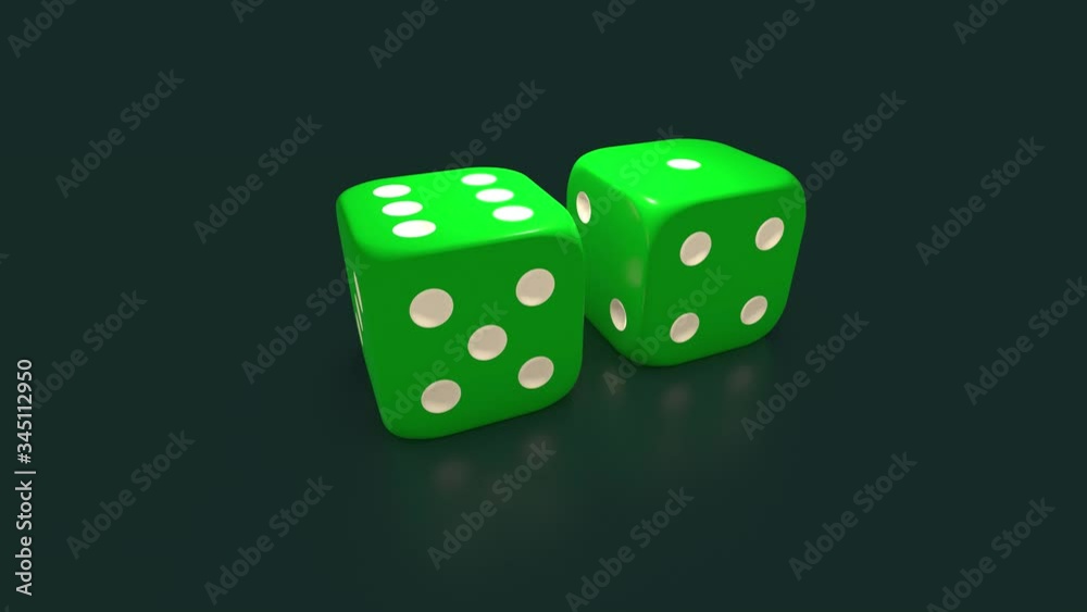 3D animation of falling green dice that become transparent and contain the bacteria of the covid-19 virus, a coronavirus from China. The idea of probability and risk of getting sick. 3D animation of falling green dice that become transparent and contain the bacteria of the covid-19 virus, a coronavirus from China. The idea of probability and risk of getting sick.
