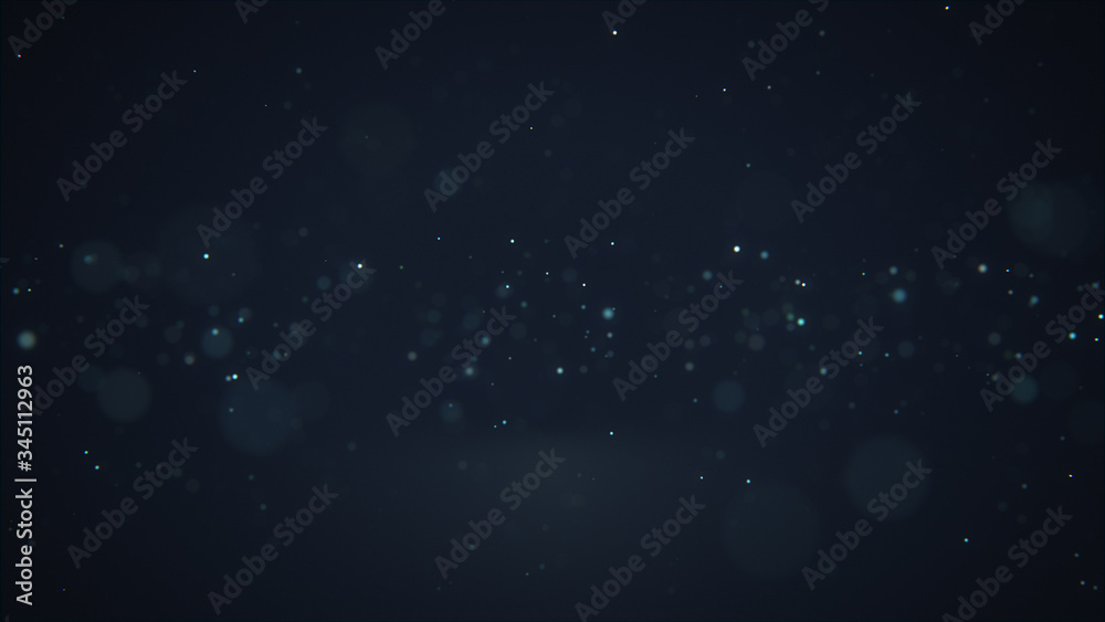 Dark blue abstract background with particles and bokeh. Dark blue abstract background with particles and bokeh.