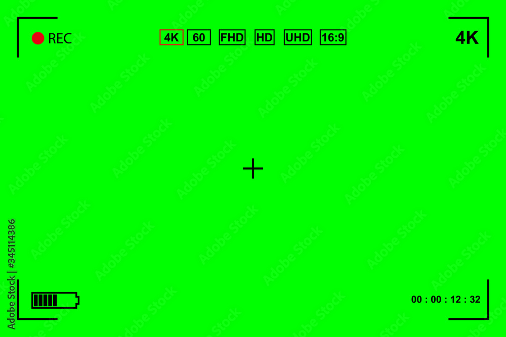 Green screen, chromakey background. Blank green background with VFX motion tracking markers