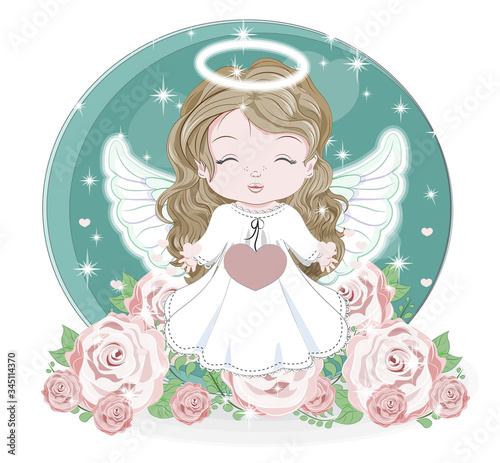 baby angel with hearts