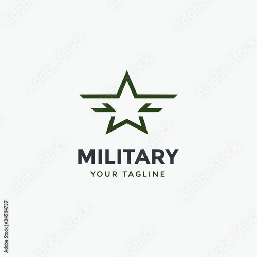 army military logo design template  