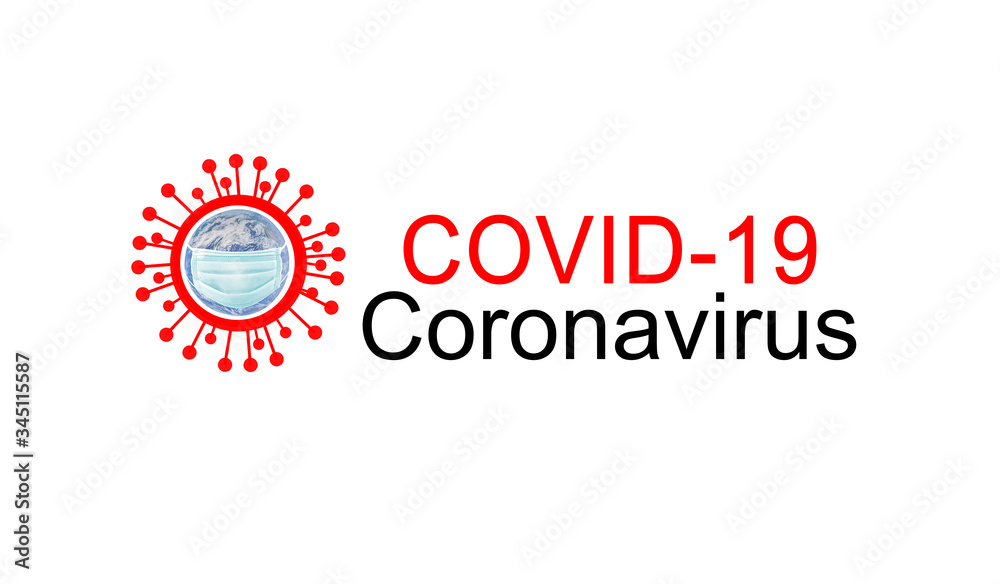 virus strain model of MERS-Cov and coronavirus with text on white background. World Health Organization WHO introduced new official name for Coronavirus disease, pandemic medical health risk concept