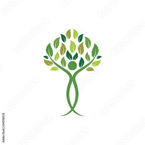 people Tree icon logo template vector