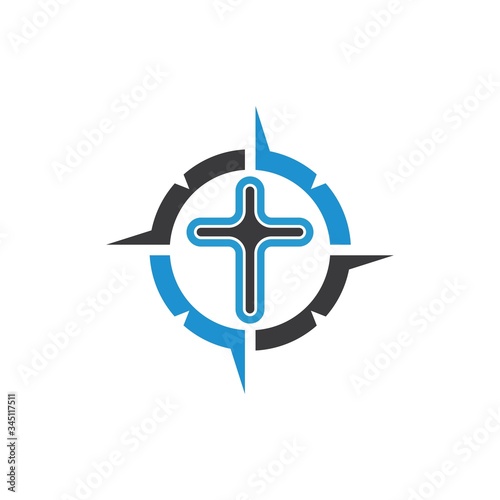 cross compass concept vector illustration design