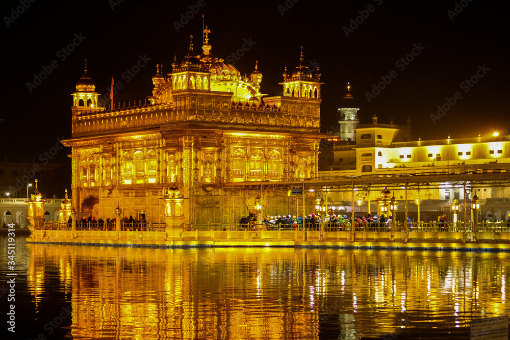 Night View Golden Temple Amritsar 