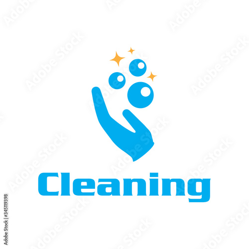 Creative Cleaning Concept Logo Design Template