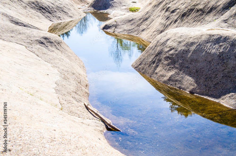 Naklejka premium Concrete artificial slalom channel for kayaking sports