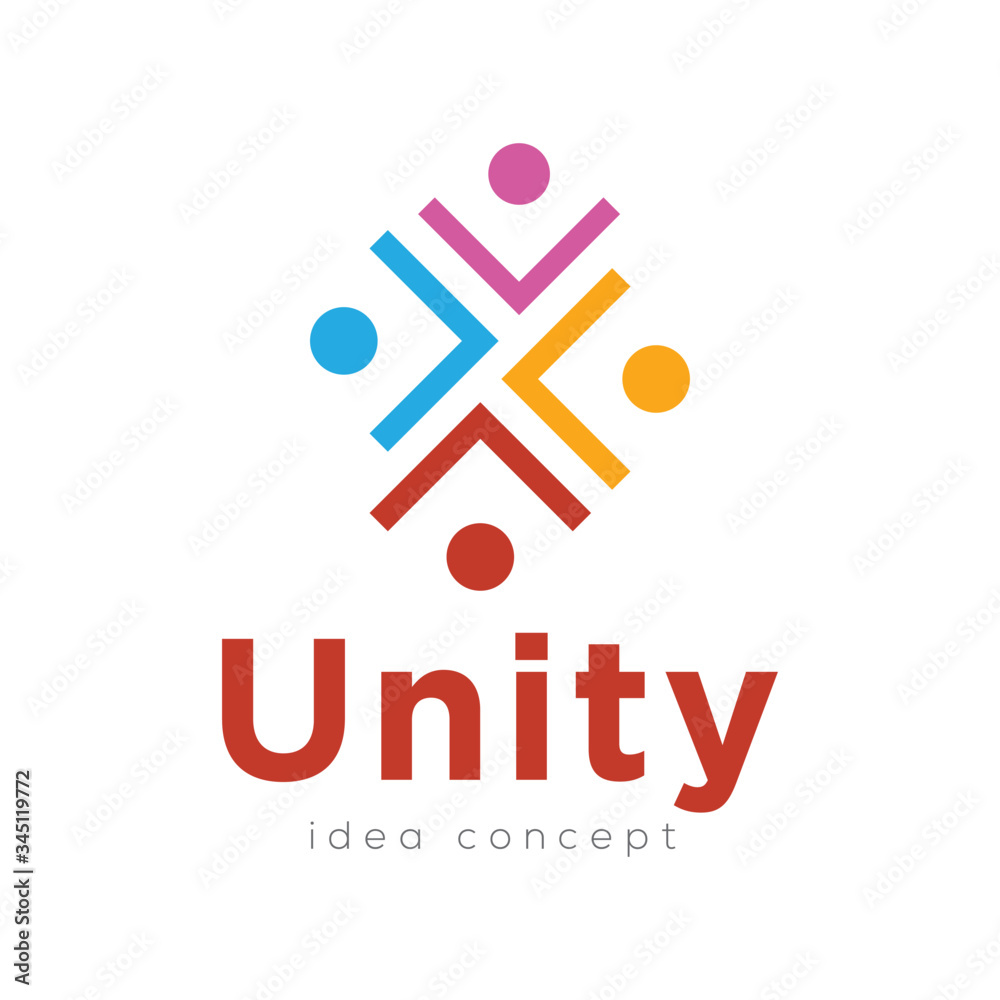 Fototapeta premium Creative Unity People Concept Logo Design Template