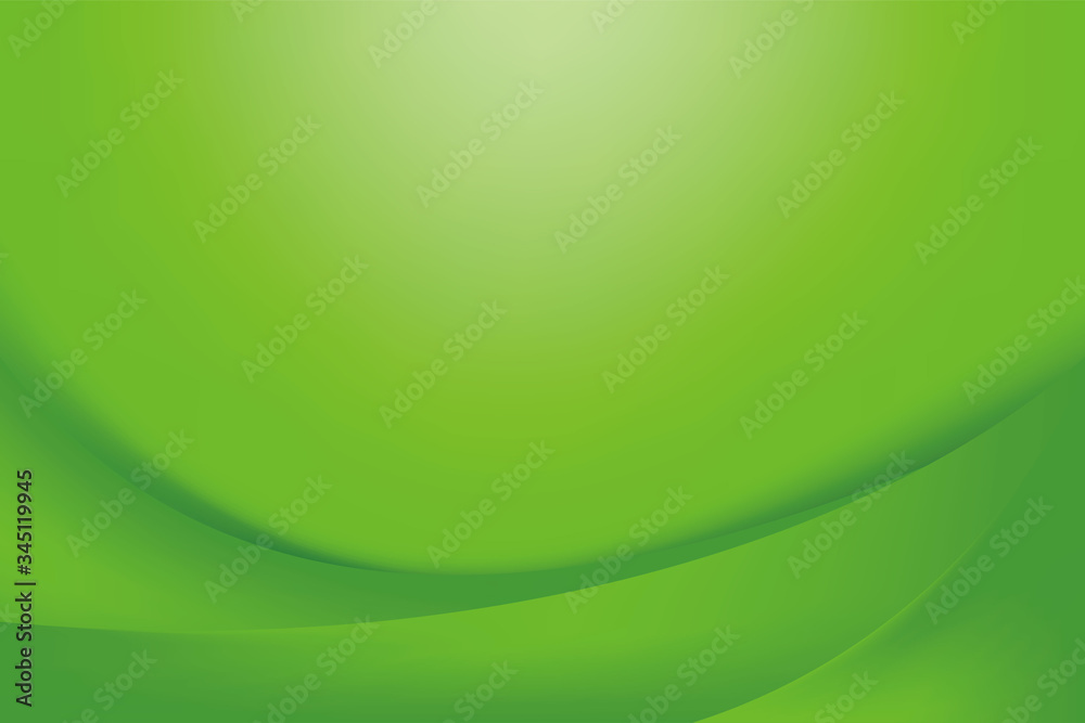 Abstract Blurry Smooth Green Wave Gradient Background Design, Soft Green Background with Copy Space for Text Template Vector