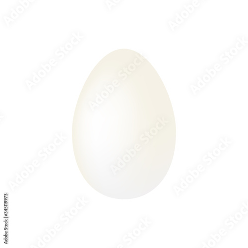 Chicken egg icon, vector white single realistic symbol isolated on white background. Template for Easter holiday.