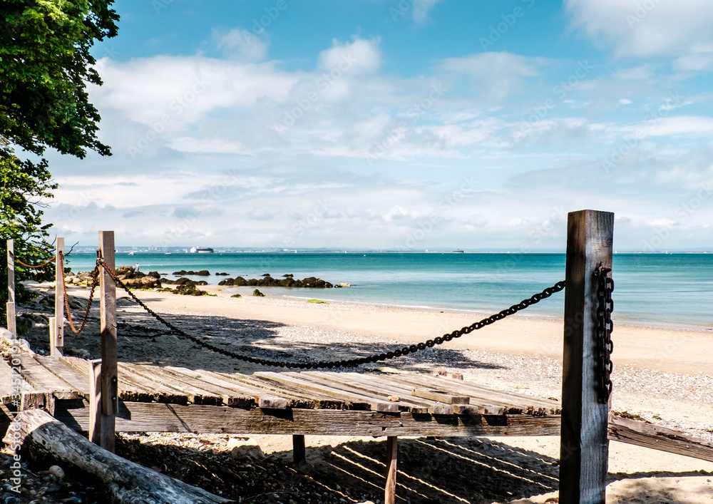 Obraz premium wooden slipway on the beach