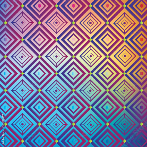 Vector geometric seamless pattern with rhombuses. Monochrome stylish texture