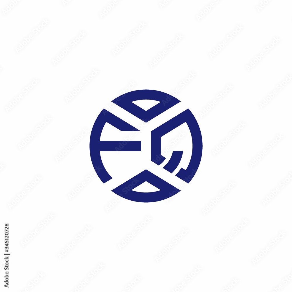 FQ monogram logo with abstract shapes in modern style FQ monogram logo with abstract shapes in modern style