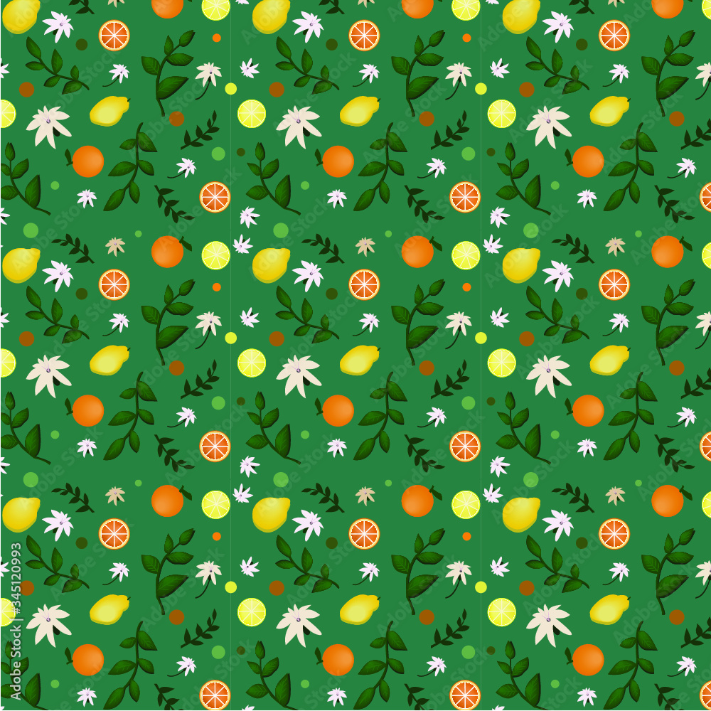 bright fresh pattern with citruses