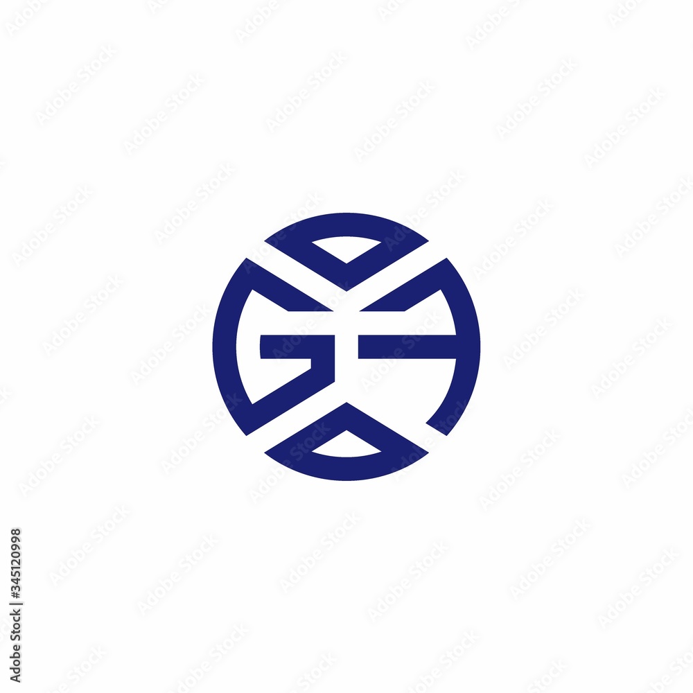 GF monogram logo with abstract shapes in modern style GF monogram logo with abstract shapes in modern style