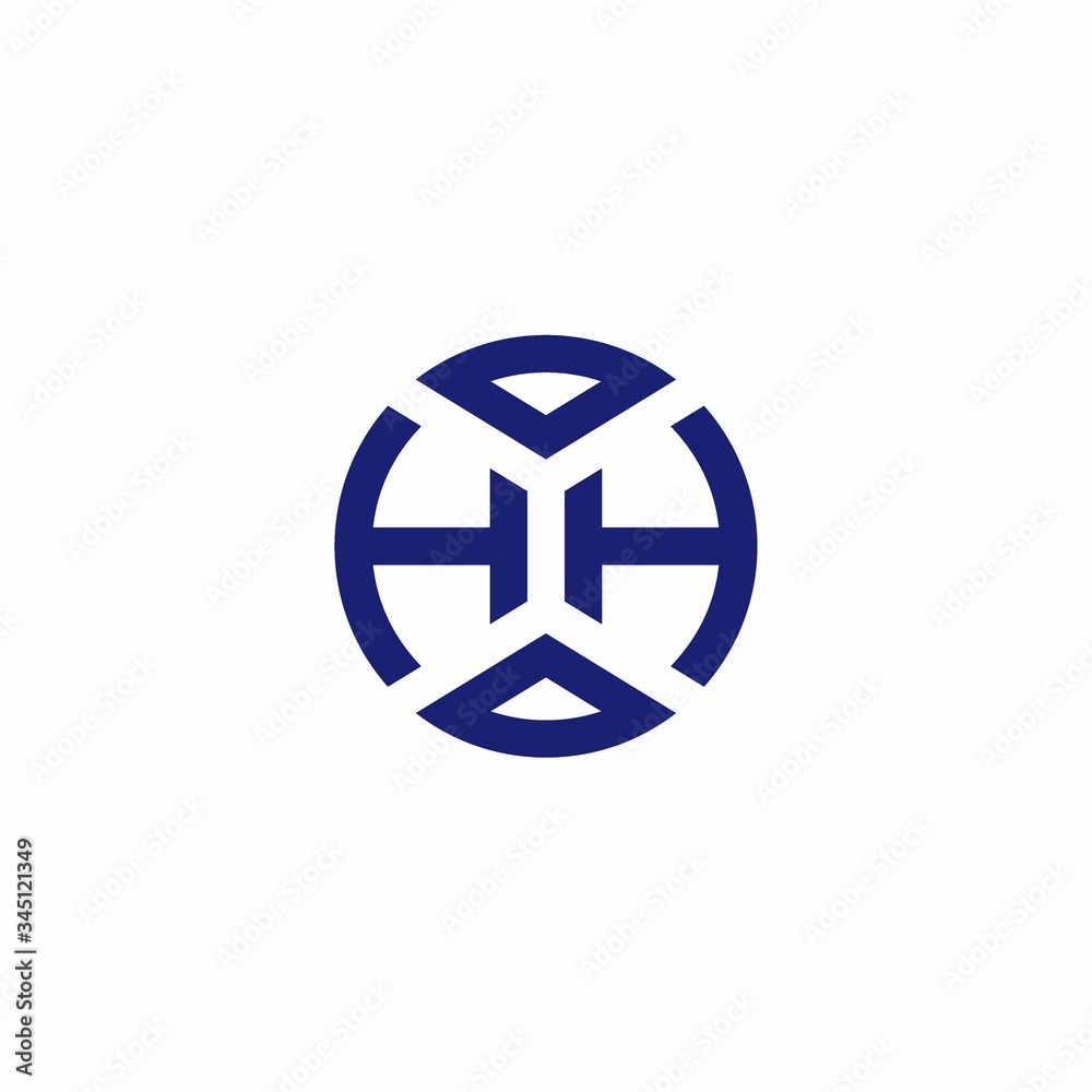 HH monogram logo with abstract shapes in modern style HH monogram logo with abstract shapes in modern style