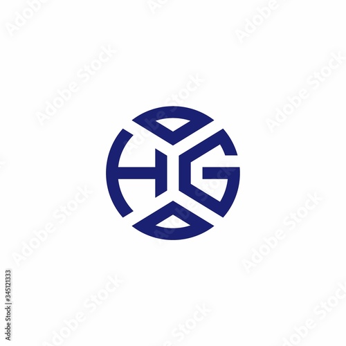 HG monogram logo with abstract shapes in modern style