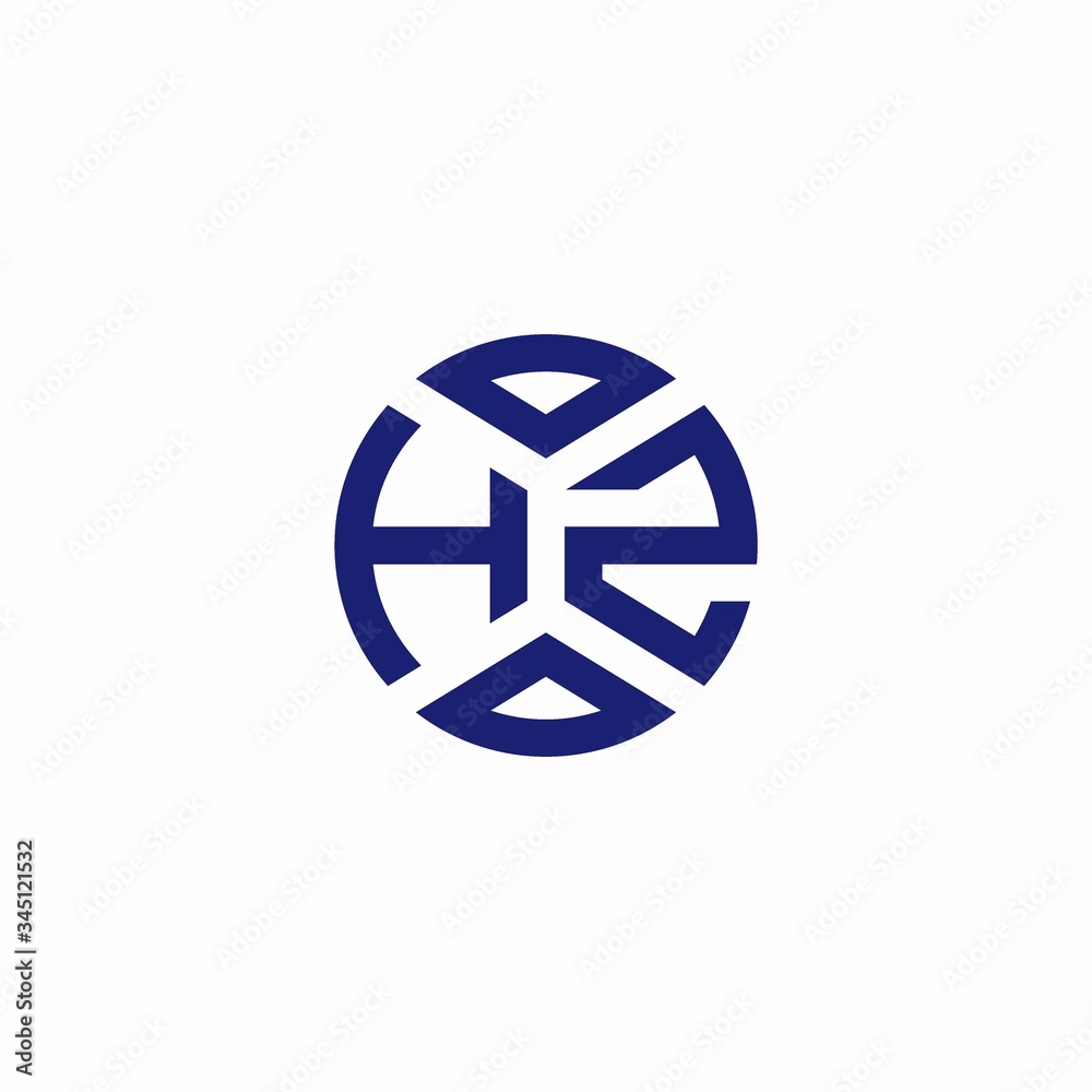 HZ monogram logo with abstract shapes in modern style HZ monogram logo with abstract shapes in modern style