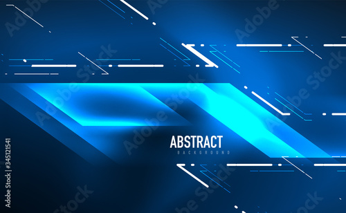 Dynamic neon shiny abstract background. Trendy abstract layout template for business or technology presentation, internet poster or web brochure cover, wallpaper