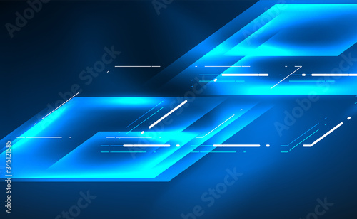 Dynamic neon shiny abstract background. Trendy abstract layout template for business or technology presentation, internet poster or web brochure cover, wallpaper