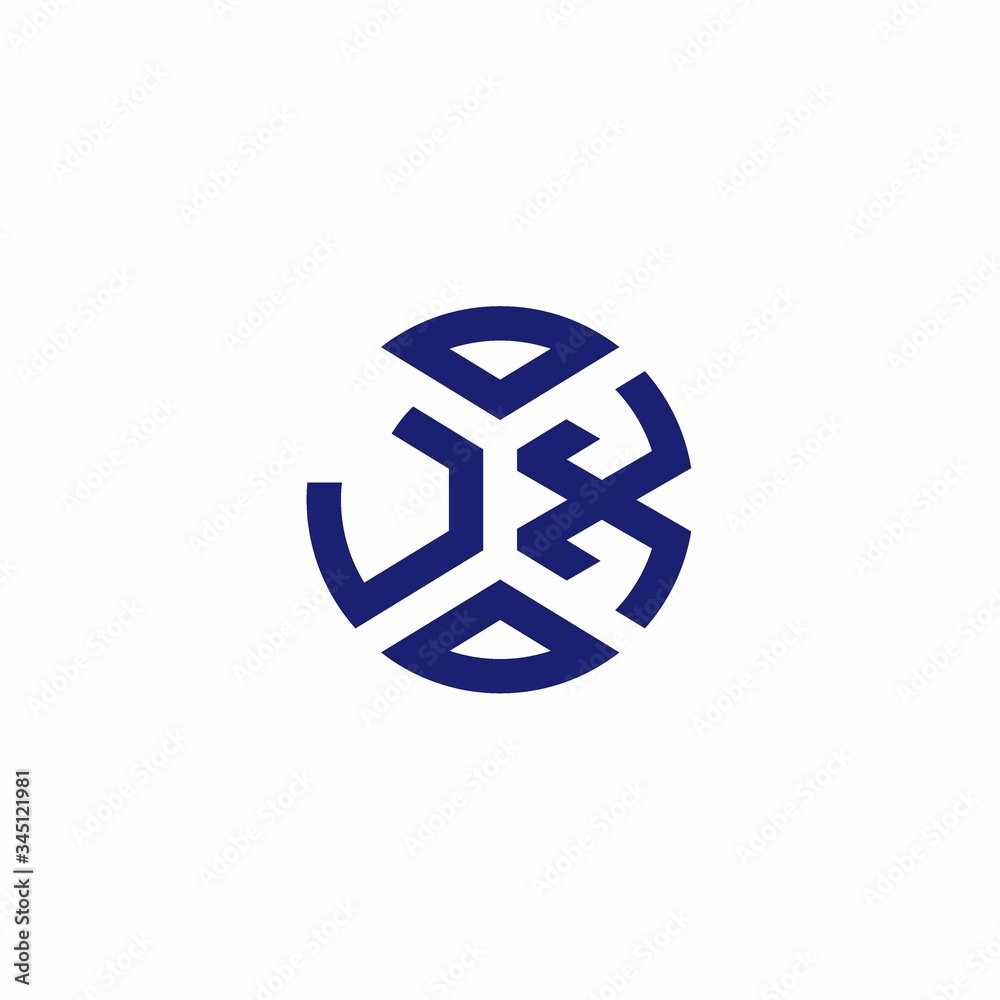 JX monogram logo with abstract shapes in modern style JX monogram logo with abstract shapes in modern style