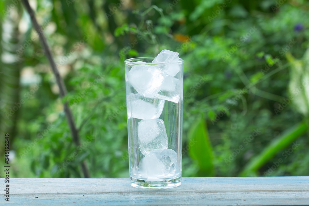 A glass of ice cube A glass of ice cube