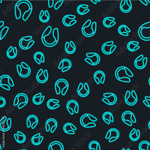 Line Dildo vibrator for sex games icon isolated seamless pattern on black background. Sex toy for adult. Vaginal exercise machines for intimate.  Vector Illustration